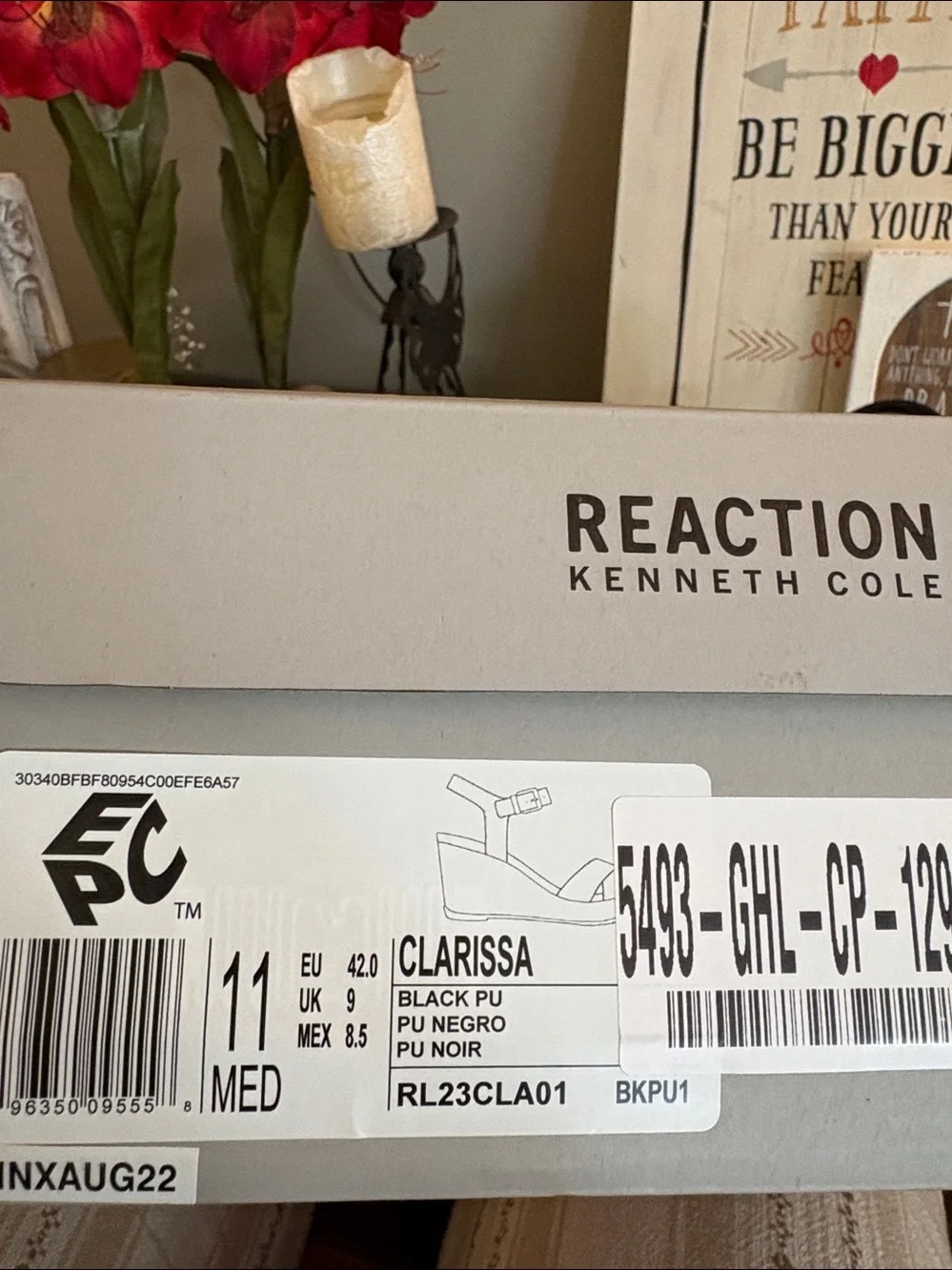 NIB Kenneth Cole Reaction Clarissa Black Platform Wedge Sandals sz 11 NWT